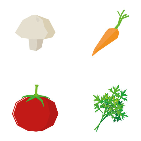 a set of vegetables on a white backgroundのイラスト素材