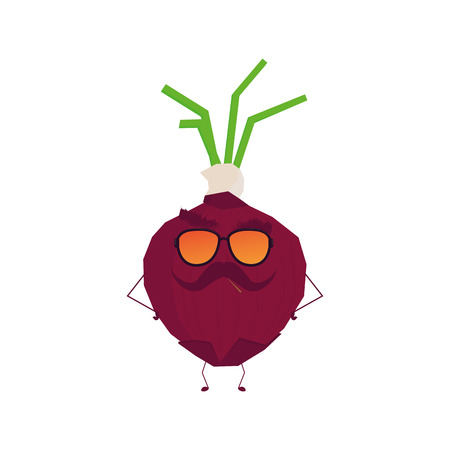 an isolated serious beet on a white backgroundのイラスト素材