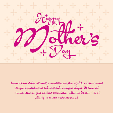 a light yellow background with pink text for mother's dayのイラスト素材