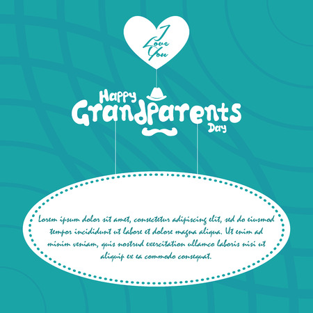 a set of blue background with white text for grandparents' dayのイラスト素材