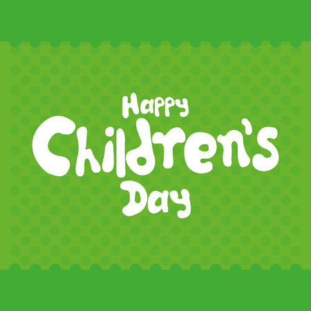 a green background with text for children's dayのイラスト素材