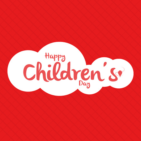 a red background with text for children's dayのイラスト素材