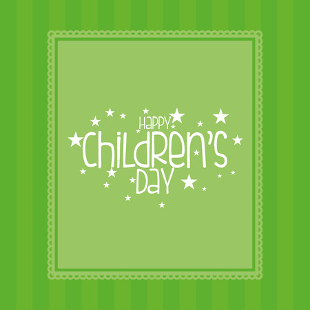 a green background with text for children's dayのイラスト素材
