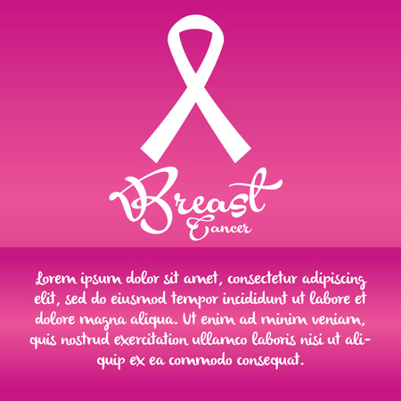 a pink background with text and the breast cancer symbolのイラスト素材