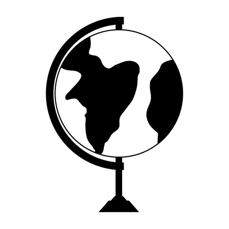 an isolated silhouette of a globe on a white backgroundのイラスト素材