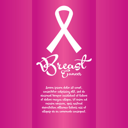 a pink background with white text against breast cancerのイラスト素材