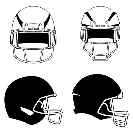 a set of football helms on a white backgroundのイラスト素材