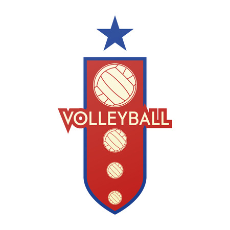 an isolated volleyball emblem on a white backgroundのイラスト素材