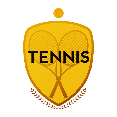 an isolated tennis emblem on a white backgroundのイラスト素材