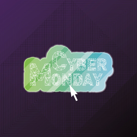 a green button with text for cyber monday on a black backgroundのイラスト素材