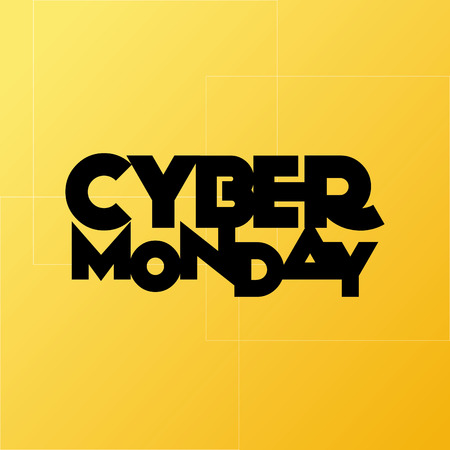 a yellow background with text for cyber mondayのイラスト素材