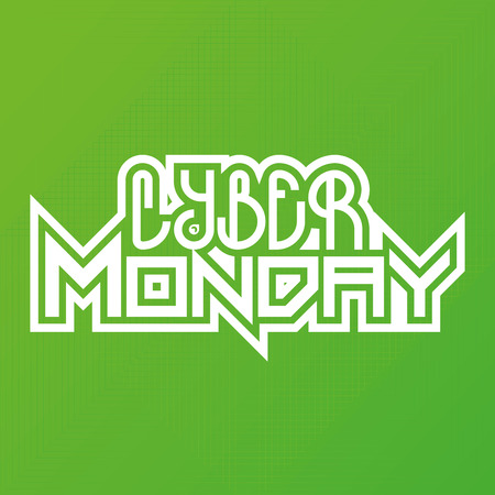 a green background with text for cyber mondayのイラスト素材