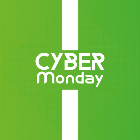 a green background with text for cyber mondayのイラスト素材