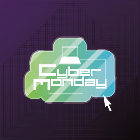 a green button with text for cyber monday on a black backgroundのイラスト素材
