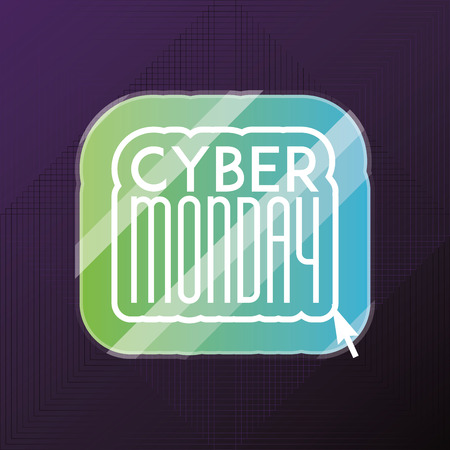 a green button with text for cyber monday on a black backgroundのイラスト素材