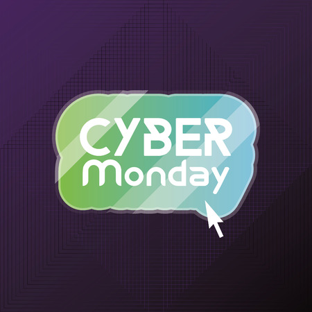 a green button with text for cyber monday on a black backgroundのイラスト素材