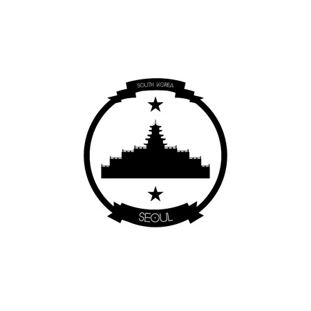 an isolated label with the national folk museum of korea and textのイラスト素材