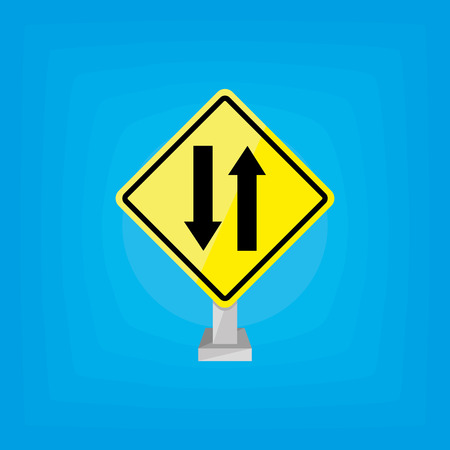 an isolated yellow traffic signal on a blue backgroundのイラスト素材