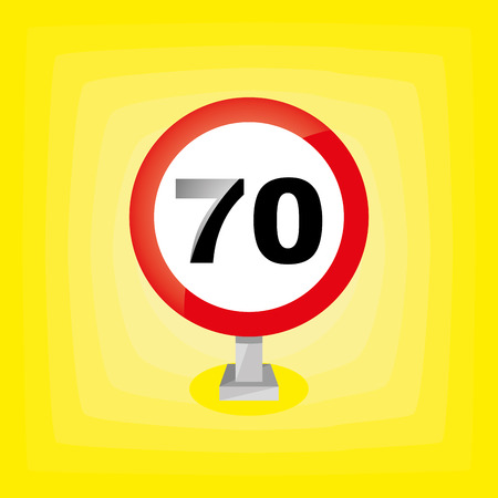 an isolated white traffic signal on a yellow backgroundのイラスト素材