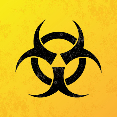 a yellow background with a black biohazard iconのイラスト素材