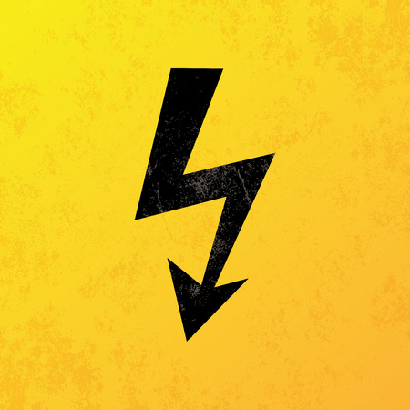 a yellow background with a black energy iconのイラスト素材