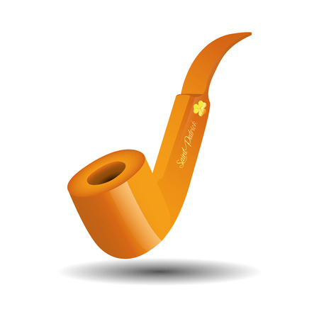 an isolated golden pipe with text for patrick's dayのイラスト素材