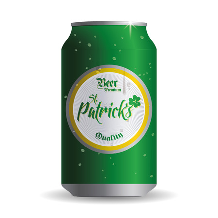 an isolated beer can with text for patrick's dayのイラスト素材
