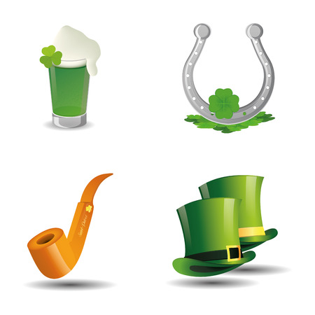 a set of different traditional elements for patrick's dayのイラスト素材