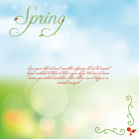 a colored background with text and flowers for this spring seasonのイラスト素材