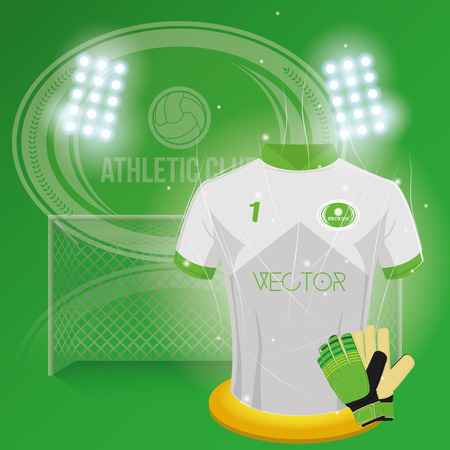 Colored background with a lot of soccer elementsのイラスト素材