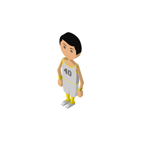 isolated isometric player with a sport uniform on a white backgroundのイラスト素材