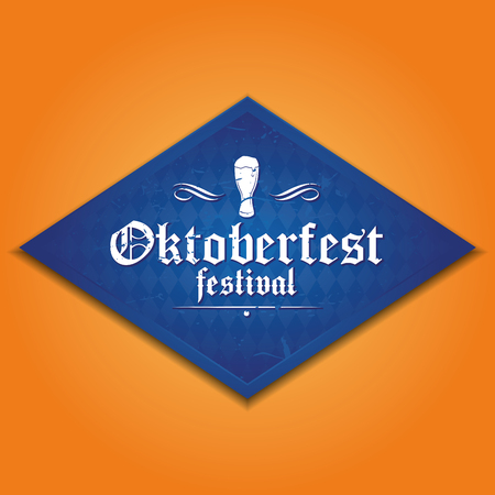 Colored background with text and a pattern for oktoberfestのイラスト素材