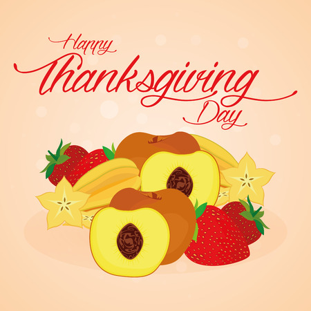 Colored background with text for thanksgiving dayのイラスト素材
