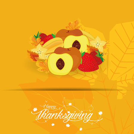Colored background with leaves and text for thanksgiving dayのイラスト素材