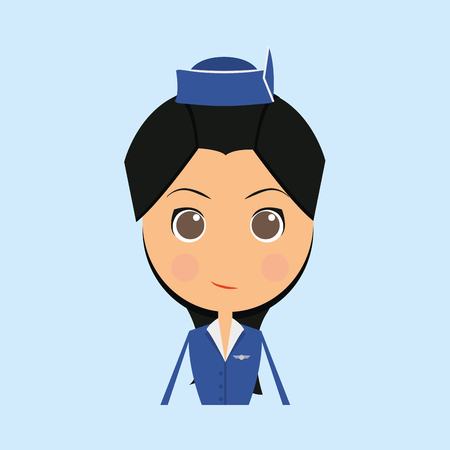 Isolated beautiful stewardess on a white backgroundのイラスト素材