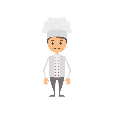 Isolated male chef on a white backgroundのイラスト素材