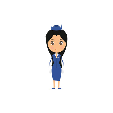 Isolated beautiful stewardess on a white backgroundのイラスト素材