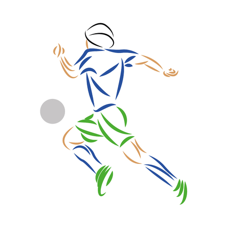 Isolated fitness icon with an abstract personのイラスト素材