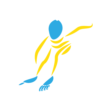 Isolated fitness icon with an abstract personのイラスト素材