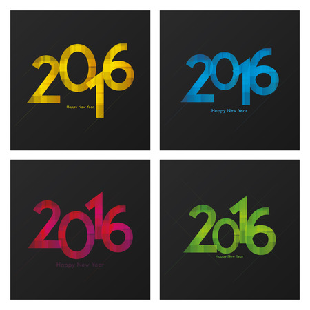 Set of colored backgrounds with text for new year celebrations