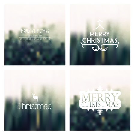 Set of colored backgrounds with text for christmas celebrationsのイラスト素材