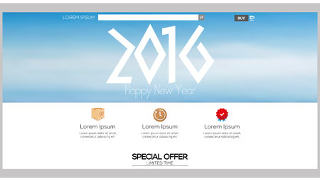 Colored web template with a new year themeのイラスト素材