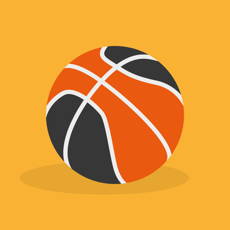 Isolated basketball ball on a yellow backgroundのイラスト素材