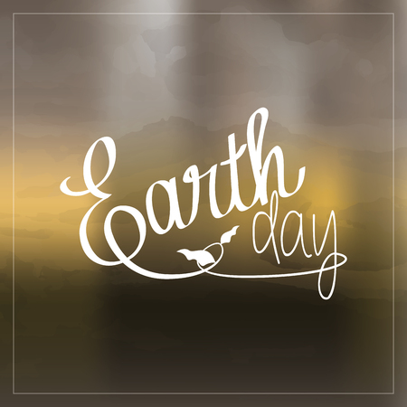 Green background with text for earth dayのイラスト素材