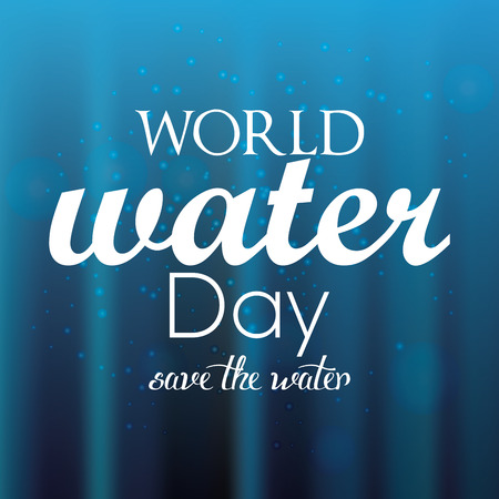 Blue background with text for water dayのイラスト素材