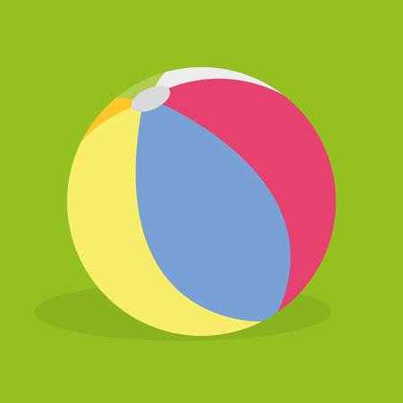 Isolated beach ball on a green backgroundのイラスト素材