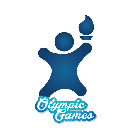 Isolated man icon with a torch on a white backgroundのイラスト素材