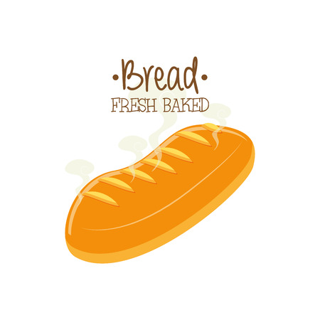 Isolated bread on a white background with textのイラスト素材