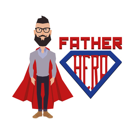 Isolated dad with trendy clothes and text on a white backgroundのイラスト素材