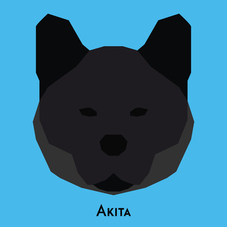 Isolated akita dog on a blue backgroundのイラスト素材